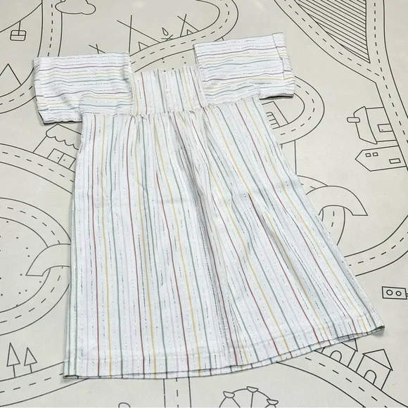 Bonpoint Paysanne Striped Off-White Cotton Dress